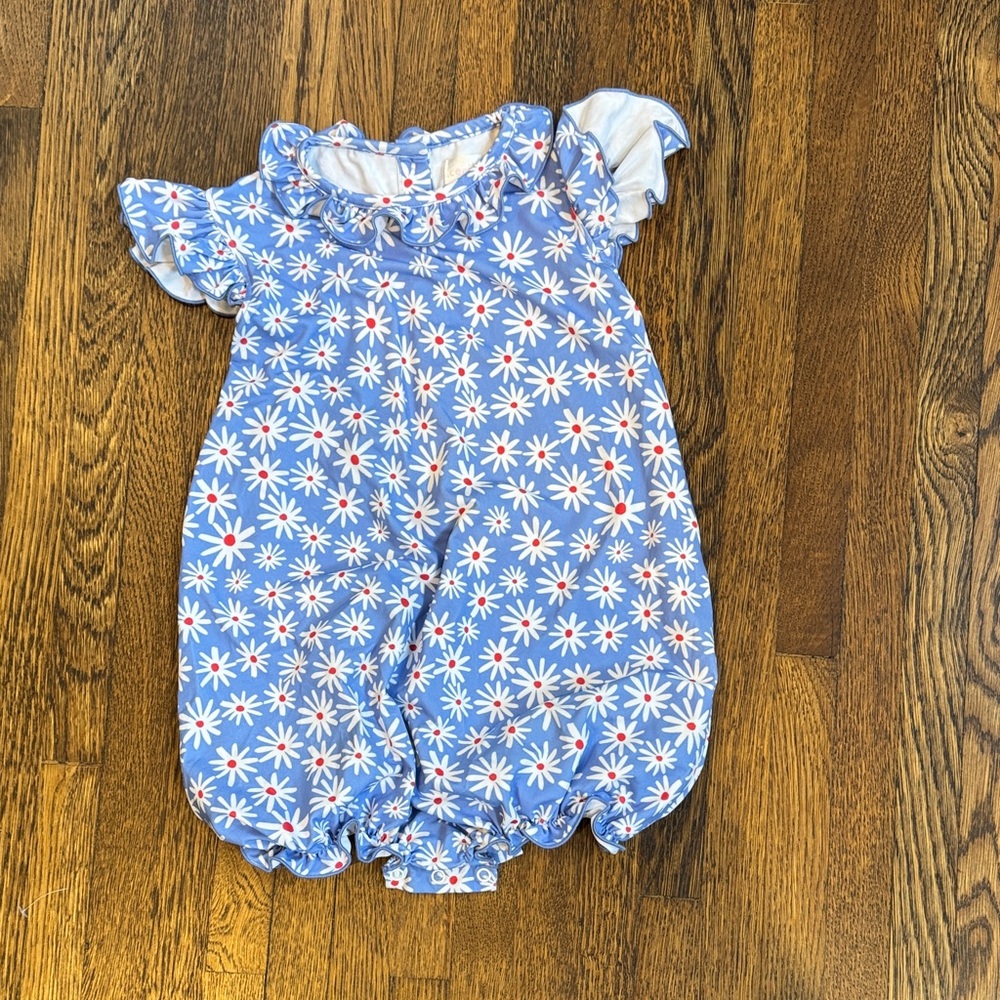 Cecil and Lou Blue Floral Romper